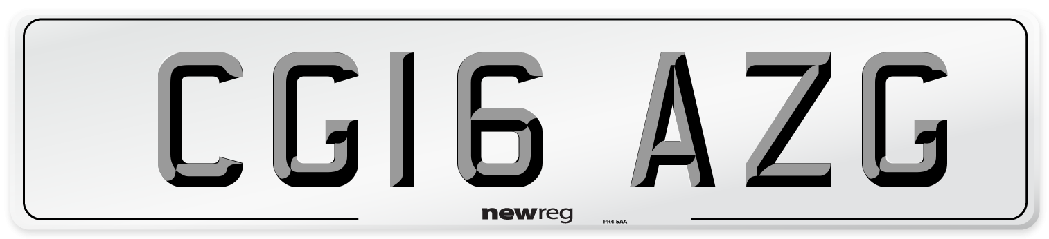CG16 AZG Number Plate from New Reg